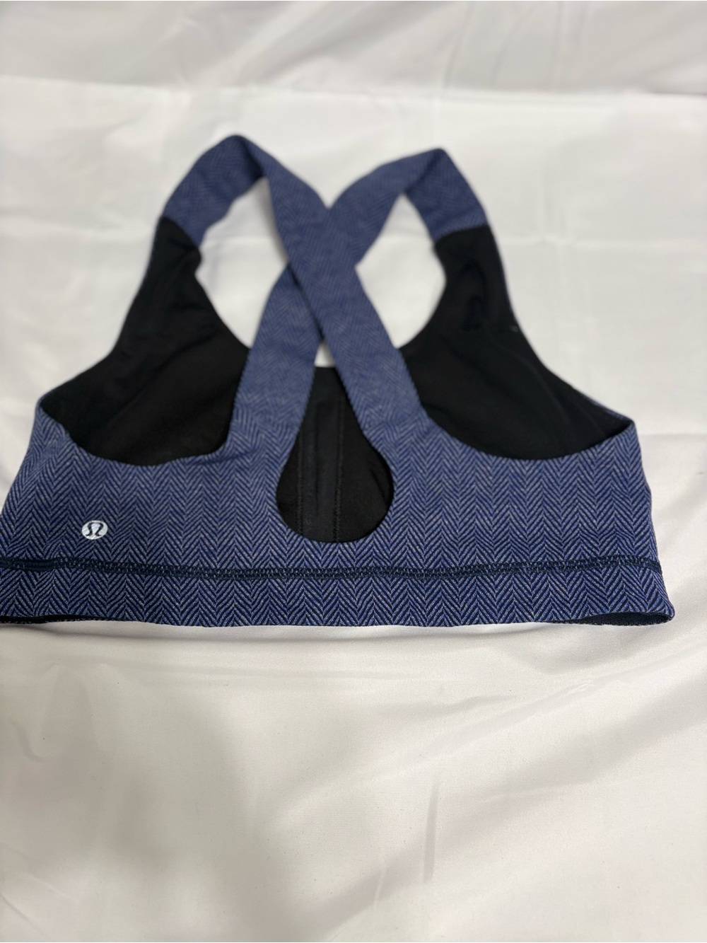 lululemon athletica Navy Herringbone Crossback Sports Bra
